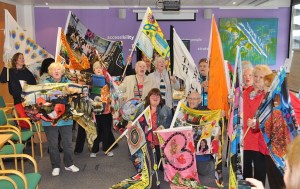 Annexe Connects waving their flags of thanks