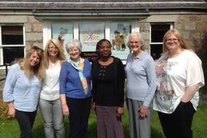 Angela Gowdy (second from right) with Home Start Garioch Volunteers
