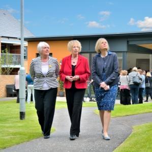 left to right - Cathy Garner, Chair Castle Rock Edinvar, Maureen McGinn and Margaret Burgess MSP