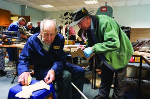 Members of the Carse of Gowrie and District Men's Shed learning new crafts and skills.