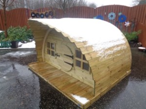 Cathkin Community Nursery's new sheltered dens.