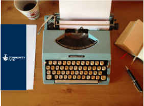 Image of a typewriter and an application form