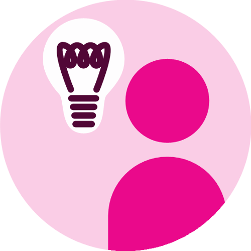 Person with a lightbulb idea